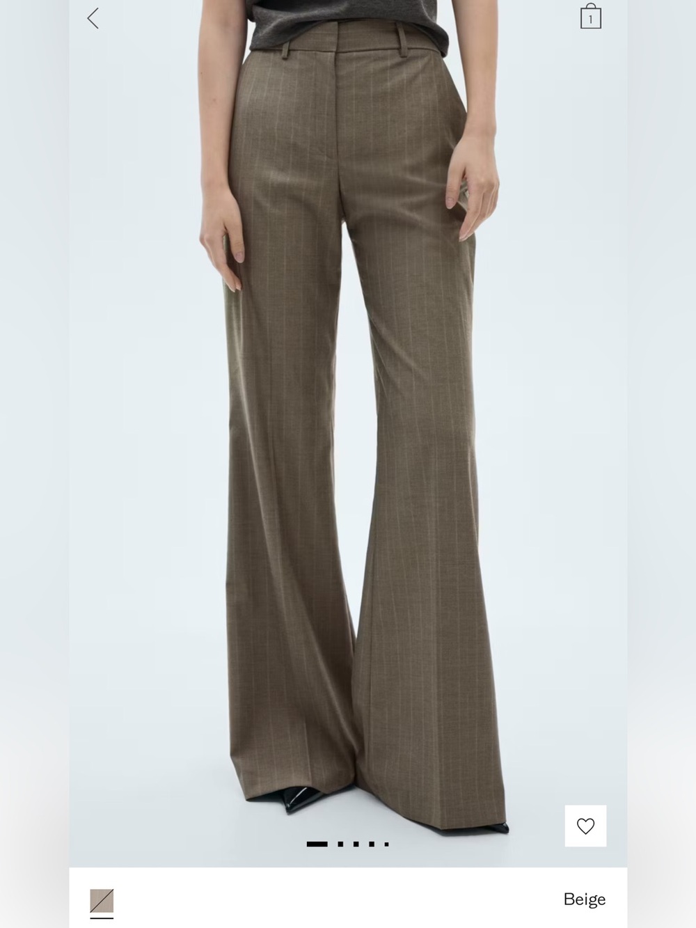 Mango Pinstripe Flared Pants